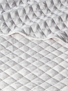Full/Queen Luxe Diamond Stitch Velvet Quilt Light Gray - Threshold™: OEKO-TEX Ce